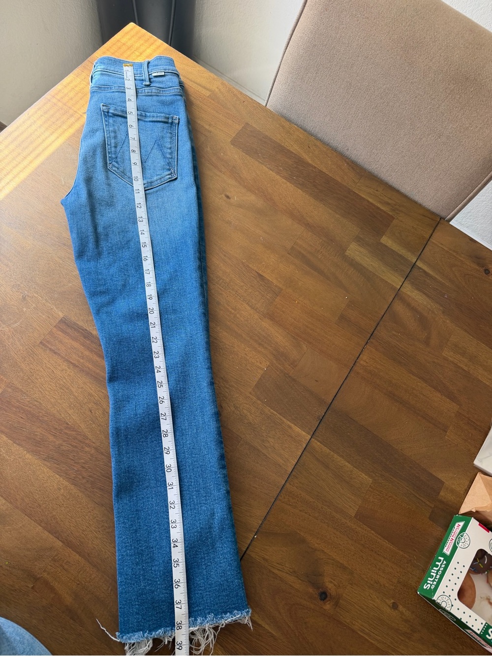 MOTHER Light Blue Ankle Crop Jeans with Frayed Hem - Picture 6 of 10
